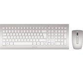 Combo de teclado y mouse CHERRY DW 8000 - Inalámbrico - RF, 2.4 GHz - Blanco y plateado