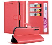Funda Libro para Samsung Galaxy A50 en ROJO CARMiN - Cubierta Proteccion con Cierre Magnetico, Tarjetero y Funcion de Suporte - Etui Case Cover Carcasa