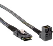 Cable inline mini sas hd sff-8643 en Ángulo a sff-8087 con banda lateral de 1 m