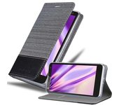Funda Libro para Motorola MOTO X3 en GRIS NEGRO - Cubierta Proteccion con Cierre Magnetico, Tarjetero y Funcion de Suporte - Etui Case Cover Carcasa