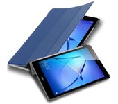 Funda Tableta para Huawei MediaPad T3 8 (8.0 pulgadas pulgadas Zoll) in AZUL OSCURO JERSEY ? Cubierta Proteccion Bien Fina en Cuero Artificial en Estilo Libro SIN Auto Wake Up e Funcion de Suporte