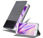 Funda Libro para LG K7 en GRIS NEGRO - Cubierta Proteccion con Cierre Magnetico, Tarjetero y Funcion de Suporte - Etui Case Cover Carcasa