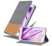 Funda Libro para LG K7 en GRIS CLARO MARRoN - Cubierta Proteccion con Cierre Magnetico, Tarjetero y Funcion de Suporte - Etui Case Cover Carcasa
