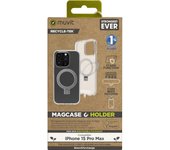 muvit for change funda recycletek Magsafe con soporte compatible con Apple iPhone 15 Pro Max transpa