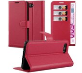 Funda Libro para Blackberry Key 2 LE en ROJO CARMiN - Cubierta Proteccion con Cierre Magnetico, Tarjetero y Funcion de Suporte - Etui Case Cover Carcasa