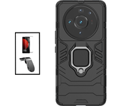 Kit de película de vidrio curvo curvo completo 5D + defensor de la cubierta de 3x1 + soporte magnéti