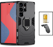 Kit de película de vidrio curvo curvo completo 5D + defensor de la cubierta de 3x1 + soporte magnéti