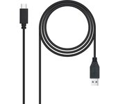 Nanocable Cable USB 3.1, Gen2 10 Gbps 3A, tipo USB-C/M-A/M, Negro, 2 m
