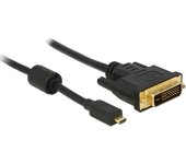 DeLOCK 83586 adaptador de cable de vídeo 2 m Micro-HDMI DVI-D Negro