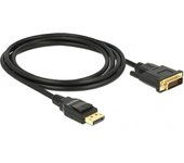 DeLOCK 85313 adaptador de cable de vídeo 2 m DisplayPort DVI-D Negro