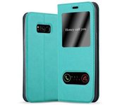 Funda Libro para Samsung Galaxy S8 en TURQUESA MENTA - Cubierta Proteccion con Cierre Magnetico, Funcion de Suporte y 2 Ventanas- Etui Case Cover Carcasa