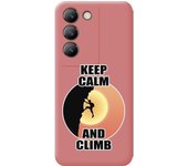 Funda Silicona Líquida Rosa Vivo V40 SE 5G Hombre Escalada