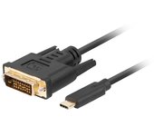 Lanberg CA-CMDV-10CU-0018-BK adaptador de cable de vídeo 1,8 m USB Tipo C DVI-D Negro