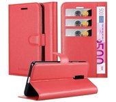 Funda Libro para OnePlus 6T en ROJO CARMiN - Cubierta Proteccion con Cierre Magnetico, Tarjetero y Funcion de Suporte - Etui Case Cover Carcasa