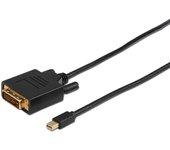 Microconnect MDPDVI1B adaptador de cable de vídeo 1 m Mini DisplayPort DVI-D Negro