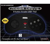 Retrobit SEGA Mega Drive controlador con cable negro conexión USB