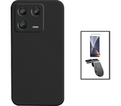 Kit de vidrio templado curvo curvo 5D 5D + Cubierta de silicona líquida + soporte magnético L Carrer