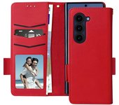Funda Samsung Galaxy Z Fold 6 Solapa Tarjetero Soporte Vídeo Rojo
