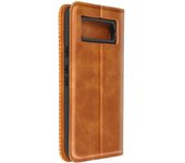 Funda para Google Pixel 8 Tarjetero y Soporte Vídeo Diseño Costura Marrón