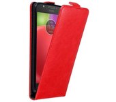 Funda para Motorola MOTO E4 in ROJO MANZANA - Cubierta Proteccion Estilo Flip con Cierre Magnetico - Etui Case Cover Carcasa