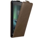 Funda para Motorola MOTO G4 PLAY in MARRoN CAFe - Cubierta Proteccion Estilo Flip con Cierre Magnetico - Etui Case Cover Carcasa