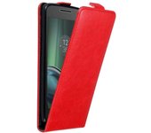Funda para Motorola MOTO G4 PLAY in ROJO MANZANA - Cubierta Proteccion Estilo Flip con Cierre Magnetico - Etui Case Cover Carcasa