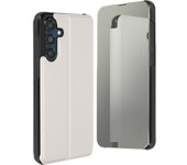 Funda con cierre para Samsung Galaxy M55 Tapa transparente plateada Plateado
