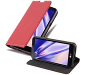 Funda Libro para LG X SCREEN en ROJO MANZANA - Cubierta Proteccion con Cierre Magnetico, Tarjetero y Funcion de Suporte - Etui Case Cover Carcasa