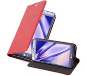 Funda Libro para LG X CAM en ROJO MANZANA - Cubierta Proteccion con Cierre Magnetico, Tarjetero y Funcion de Suporte - Etui Case Cover Carcasa