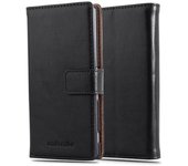 Funda Libro para Sony Xperia Z4 en NEGRO GRAFITO - Cubierta Proteccion con Cierre Magnetico, Tarjetero y Funcion de Suporte - Etui Case Cover Carcasa