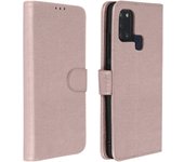 Funda Samsung Galaxy A21s Libro Billetera F. Soporte - Oro Rosa