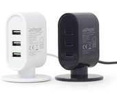Gembird EG-U3C3A-01-MX cargador de dispositivo móvil Smartphone, Tableta Negro, Blanco Corriente alt