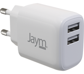 Cargador de red rápido USB-A doble de 12 W y 2,4 A Blanco