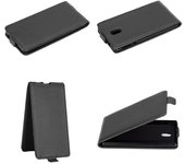 Funda para Nokia 3 2017 in NEGRO DE CAVIAR - Cubierta Proteccion Estilo Flip de Cuero Sintetico Liso - Etui Case Cover Carcasa