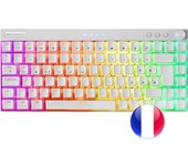 Mars Gaming MKCLOUD Teclado Inalámbrico RGB Blanco Switch Azul Francés