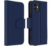 Funda de Piel Premium iPhone 11 Tarjetero F. Soporte - Azul Oscuro