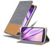 Funda Libro para Samsung Galaxy S4 ACTIVE en GRIS CLARO MARRoN - Cubierta Proteccion con Cierre Magnetico, Tarjetero y Funcion de Suporte - Etui Case Cover Carcasa