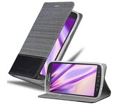 Funda Libro para Samsung Galaxy S4 ACTIVE en GRIS NEGRO - Cubierta Proteccion con Cierre Magnetico, Tarjetero y Funcion de Suporte - Etui Case Cover Carcasa