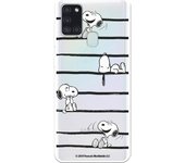 Funda para Galaxy A21S Oficial de Peanuts Snoopy rayas - Snoopy