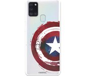 Funda para Galaxy A21S Oficial de Marvel Capitán América Escudo Transparente - Marvel