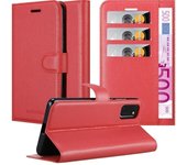 Funda Libro para Samsung Galaxy A41 en ROJO CARMiN - Cubierta Proteccion con Cierre Magnetico, Tarjetero y Funcion de Suporte - Etui Case Cover Carcasa