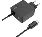 Ewent EW3979 cargador de dispositivo móvil Portátil Negro Corriente alterna Carga rápida Interior