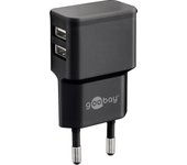 Goobay 44951 cargador de dispositivo móvil Teléfono móvil, Smartphone Negro Corriente alterna Interi