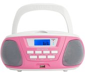 Aiwa BBTU-300PK sistema estéreo portátil Analógico y digital 5 W Rosa, Blanco