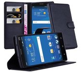 Funda Libro para ZTE Zmax 2 en NEGRO FANTASMA - Cubierta Proteccion con Cierre Magnetico, Tarjetero y Funcion de Suporte - Etui Case Cover Carcasa