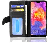 Funda Libro para Huawei P20 en NEGRO oXIDO - Cubierta Proteccion con Cierre Magnetico e 3 Tarjeteros - Etui Case Cover Carcasa