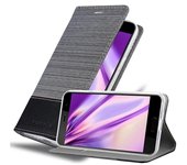 Funda Libro para HTC U PLAY en GRIS NEGRO - Cubierta Proteccion con Cierre Magnetico, Tarjetero y Funcion de Suporte - Etui Case Cover Carcasa