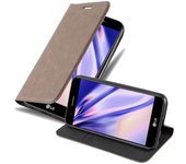 Funda Libro para LG K10 2017 en MARRoN CAFe - Cubierta Proteccion con Cierre Magnetico, Tarjetero y Funcion de Suporte - Etui Case Cover Carcasa