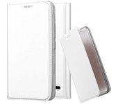 Funda Libro para Motorola MOTO E4 en CLASSY PLATEADO - Cubierta Proteccion con Cierre Magnetico, Tarjetero y Funcion de Suporte - Etui Case Cover Carcasa