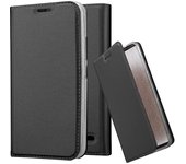 Funda Libro para Motorola MOTO E4 en CLASSY NEGRO - Cubierta Proteccion con Cierre Magnetico, Tarjetero y Funcion de Suporte - Etui Case Cover Carcasa